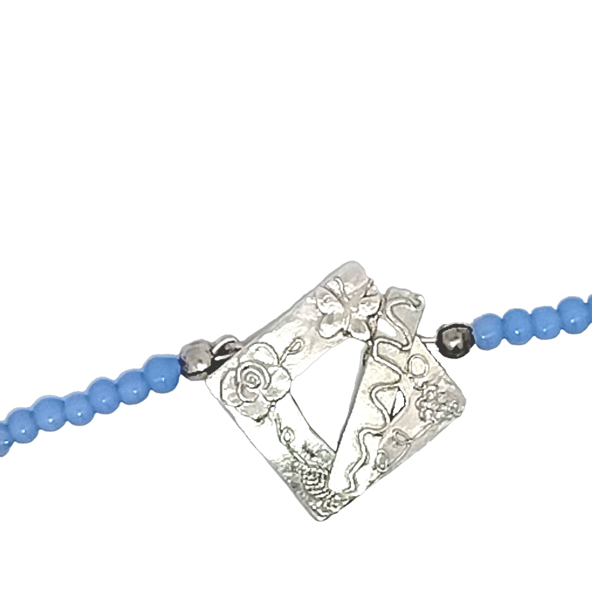 Blue Flower Choker Necklace