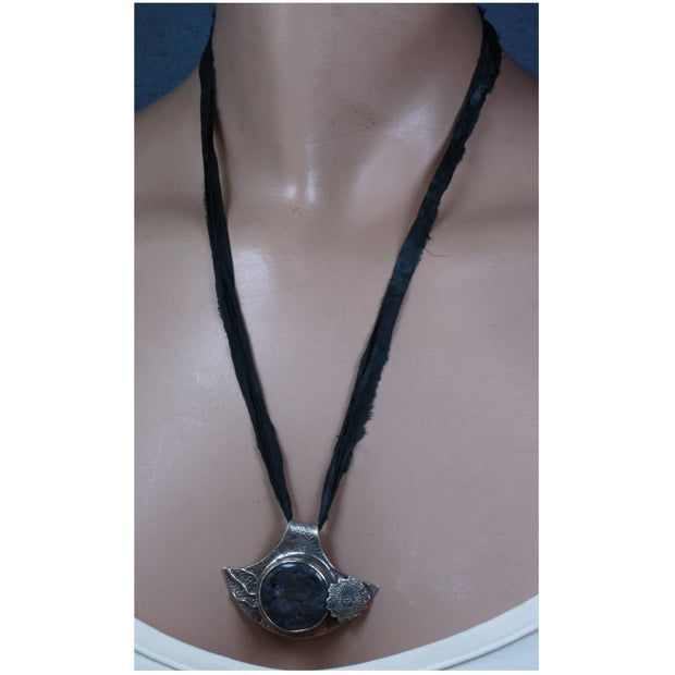FS Labradorite in Gabbro B Total Eclipse Pendant