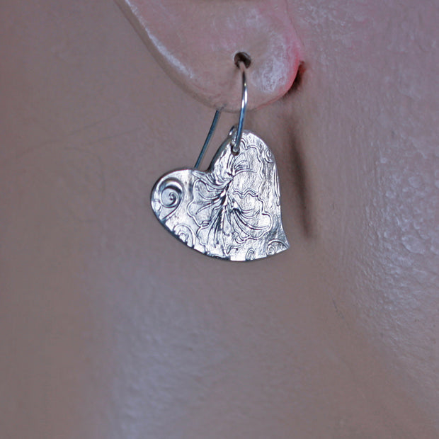 FS Flowing Flower in Heart Earrings