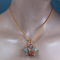 Light Gray Jasper Star Wirework Pendant