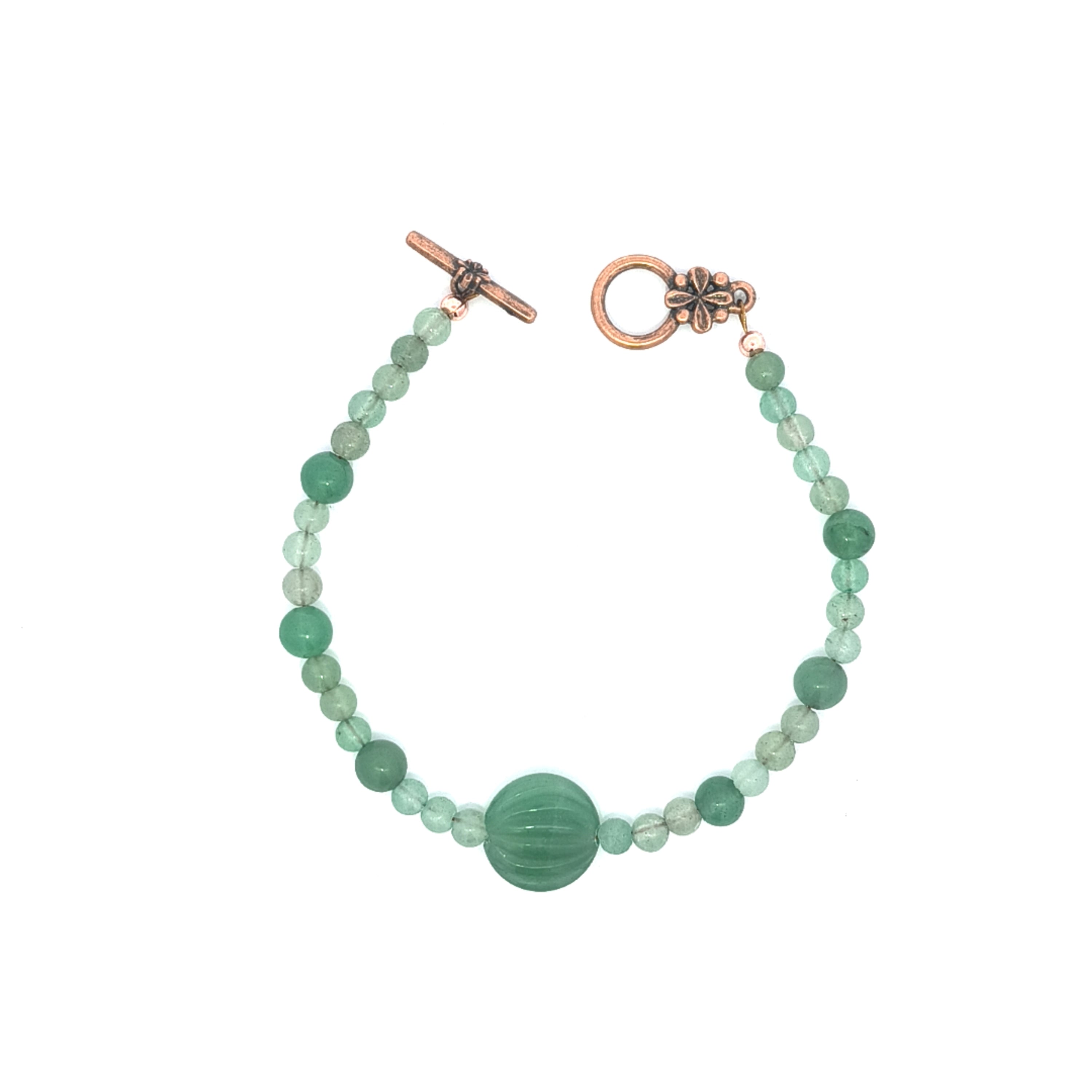 Honey Dew Aventurine Mellon Bracelet (7.5 inches)