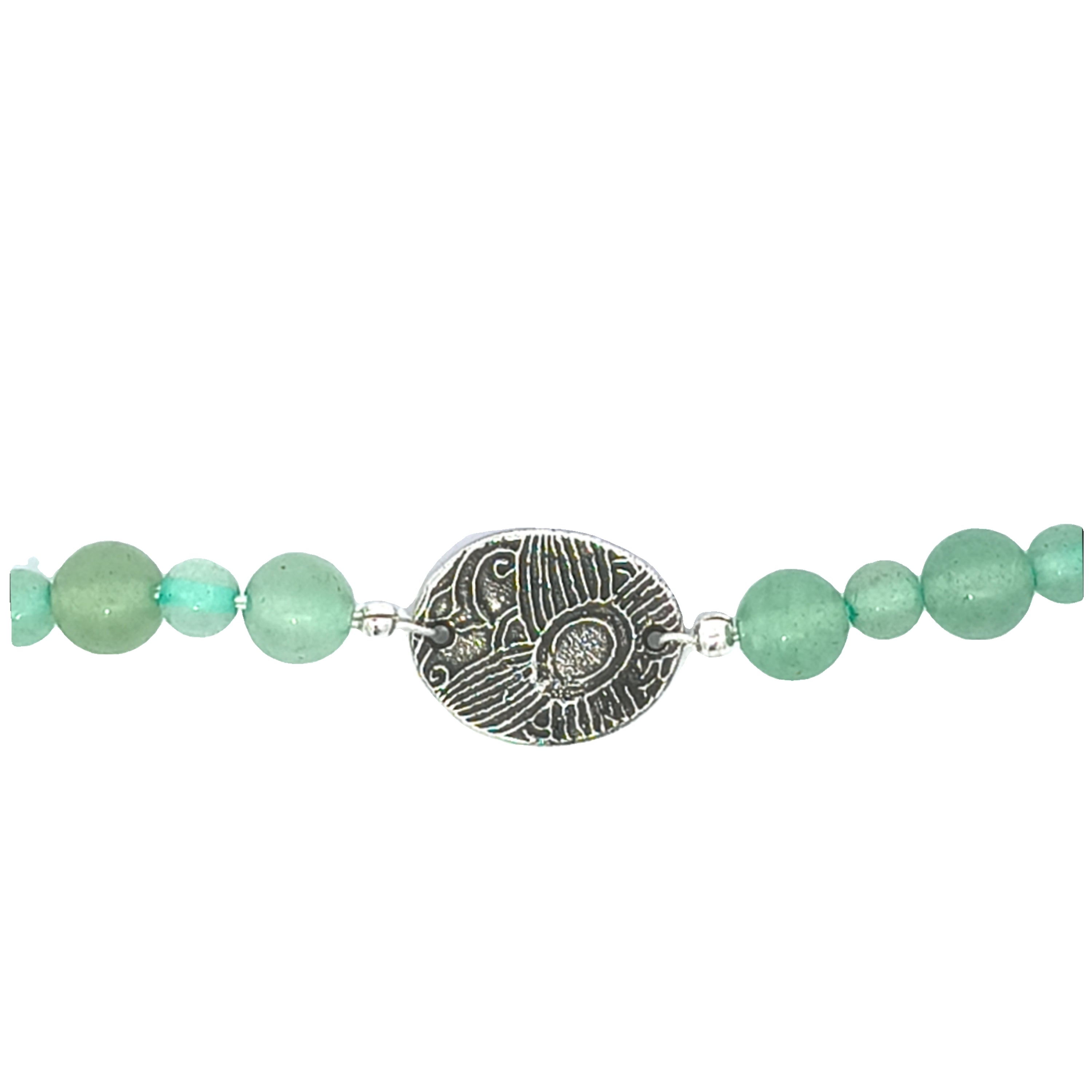 Chrysoprase Bracelet With Mandella Medallion (6.75 inches)