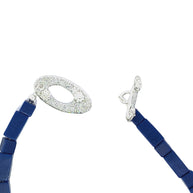 Lapis Rectangle Bracelet With Silver Tree Medallion (8.25 inches)